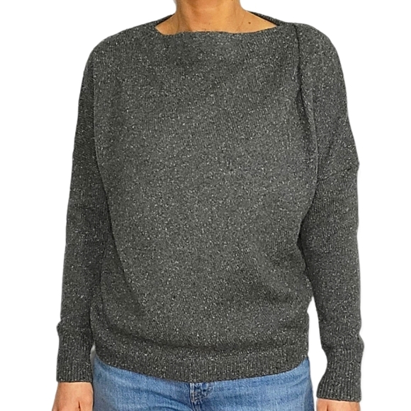 & Other Stories Boat Neck Sweater Small Grey Speckled - Picture 1 of 6